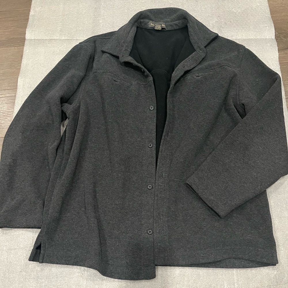 [XL]Banana Republic Charcoal Gray Fleece Over Shirt Pockets